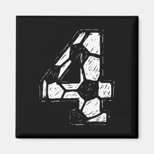 Soccer Jersey Number 4 Sketched Soccer Ll Style Sp Magnet