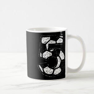 Soccer Jersey Number 5 Sketched Soccer Byll Style Coffee Mug