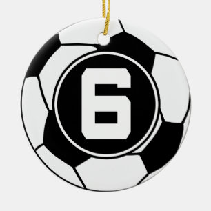 Soccer Jersey Number 6 Gift Idea Ceramic Ornament