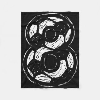 Soccer Jersey Number 8 Sketched Soccer Ll Style Sp Fleece Blanket
