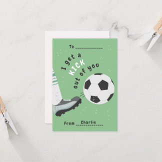 Soccer Kick Classroom Valentine's Card