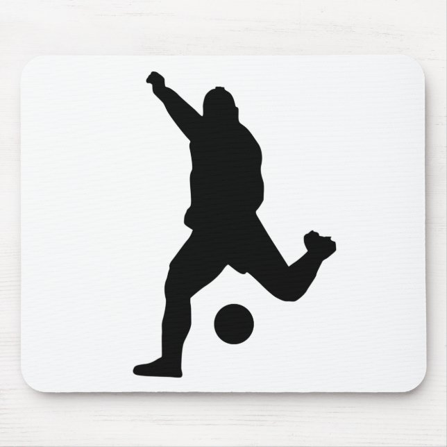 Soccer Kick Silhouette Mouse Pad (Front)