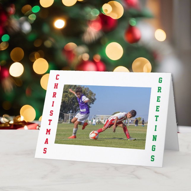 Soccer Kids 3 Photo Christmas Card (Creator Uploaded)