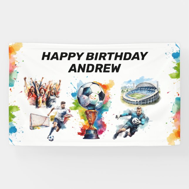 Soccer Kids Birthday Party Banner (Horizontal)