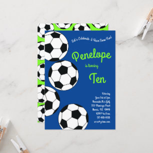 Soccer Kids Birthday Party Sports Blue Boys Invitation