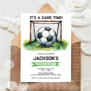 Soccer Kids Boy Birthday Party Invitation
