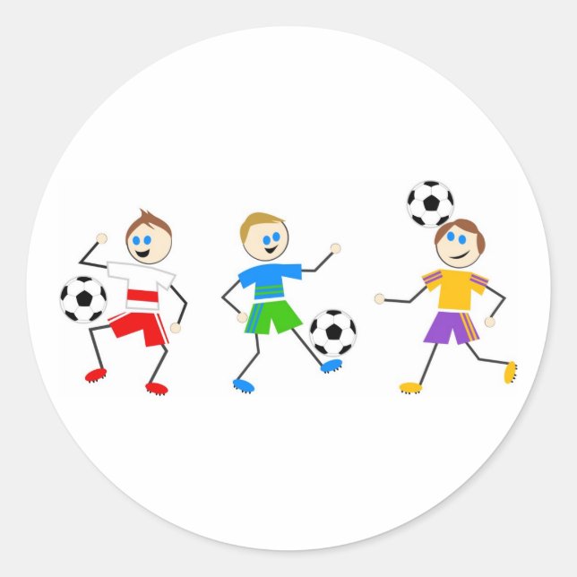Soccer Kids Classic Round Sticker (Front)