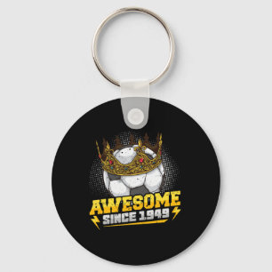 Soccer King 73rd Birthday Crown Awesome Since 1949 Key Ring