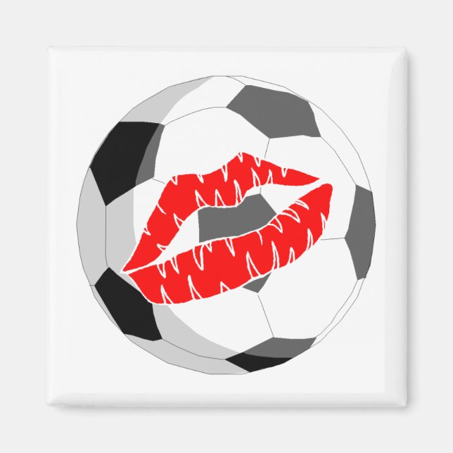 Soccer KIss (Red) Magnet (Front)
