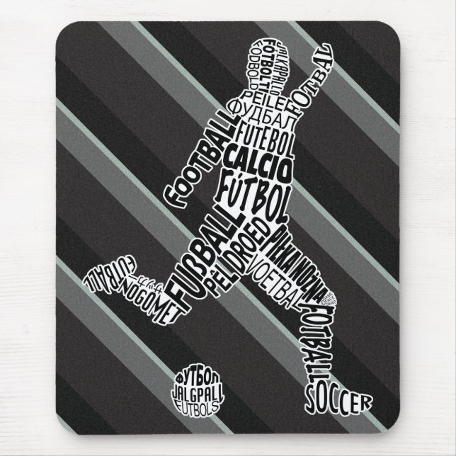 Soccer Languages Typography Mouse Pad (Front)