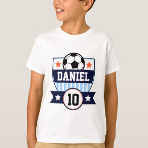 Soccer League Kids Football Name & Number Logo T-Shirt