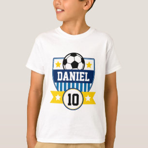 Soccer League Kids Football Name & Number Logo T-Shirt
