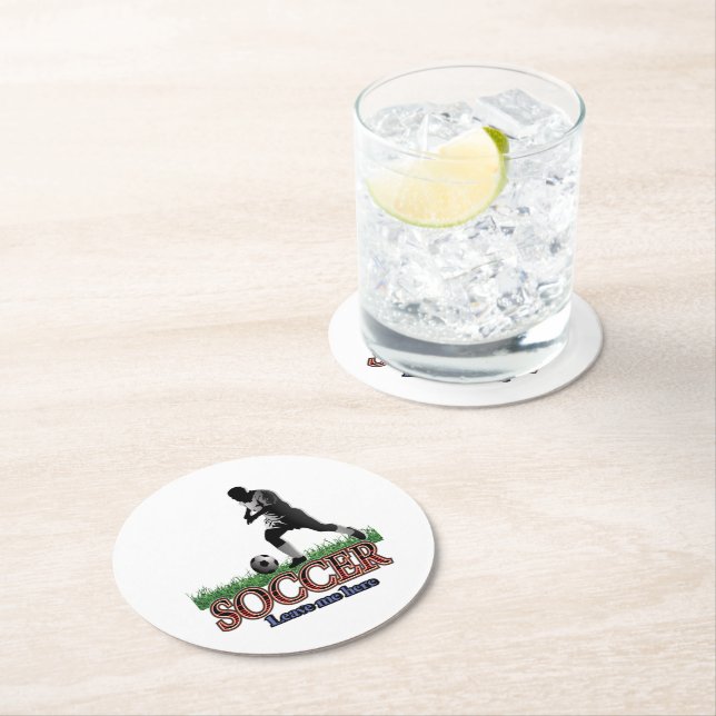 Soccer Leave Me Here Round Paper Coaster (Insitu)