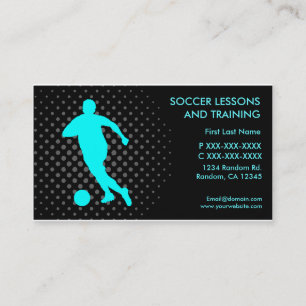 Soccer lessons training custom business cards