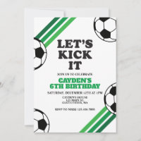 Soccer Let's Kick It Green Birthday
