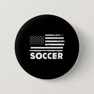 Soccer Life Usa Flag Patriotic Sports Design 6 Cm Round Badge