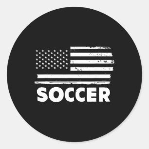 Soccer Life Usa Flag Patriotic Sports Design Classic Round Sticker