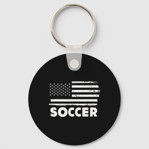 Soccer Life Usa Flag Patriotic Sports Design Key Ring