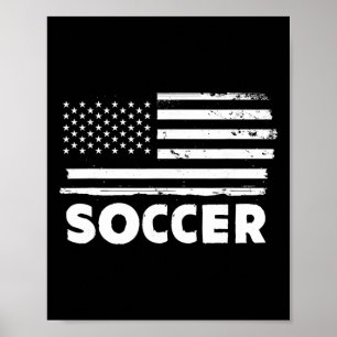Soccer Life Usa Flag Patriotic Sports Design  Poster