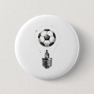 Soccer Lightbulb Ball For Players Coaches Funny Sp 6 Cm Round Badge