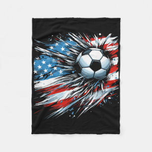 Soccer Ll 4th Of July Boys American Flag Patriotic Fleece Blanket