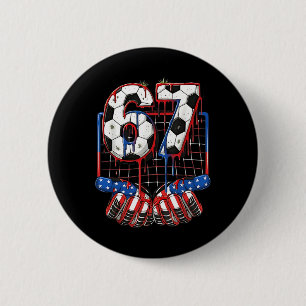 Soccer Ll 67 Drip Six Seven Gen Alpha Meme Usa Fla 6 Cm Round Badge