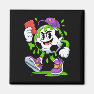 Soccer Ll Cartoon Drip Red Card Fun  Magnet