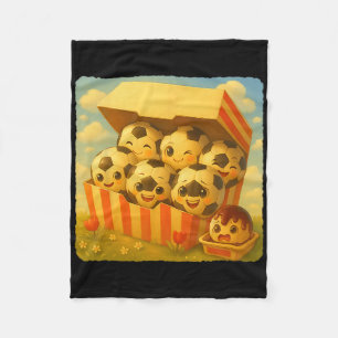 Soccer Ll Chicken Nuggets Cute Kawaii Funny Fast F Fleece Blanket