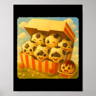 Soccer Ll Chicken Nuggets Cute Kawaii Funny Fast F Poster