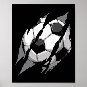Soccer Ll Claw Mark Rip Scratches Cool Gameday Poster