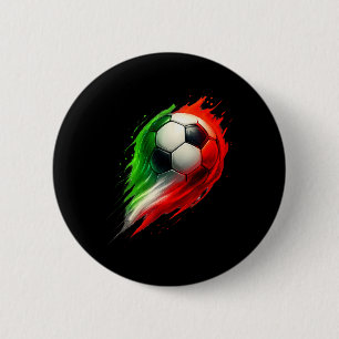 Soccer Ll Colourful Effect Tie Dye Green White Red 6 Cm Round Badge
