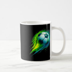 Soccer Ll Colourful Effect Tie Dye Green Yellow Bl Coffee Mug
