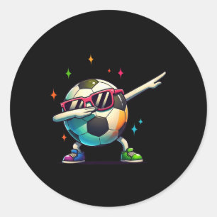 Soccer Ll Dabbing Sungles Soccer Player Kids Boys  Classic Round Sticker