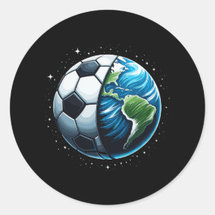 Soccer Ll Earth Day Footll Sport Coach Player Fan Classic Round Sticker