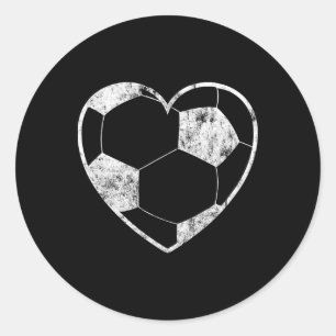 Soccer Ll Heart Funny Gift For Players Coaches Wom Classic Round Sticker