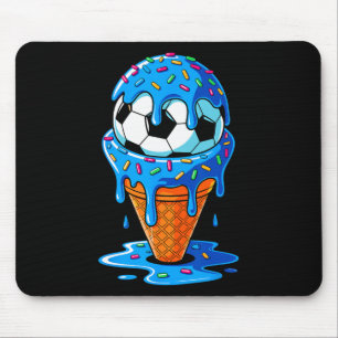 Soccer Ll Ice Cream Drip Fun Sprinkles Birthday Bo Mouse Pad
