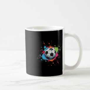 Soccer Ll Paint Splatter Footll Player Men Boys Ki Coffee Mug