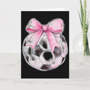 Soccer Ll Pink Coquette Bow Dainty Ribbon Girls So Card