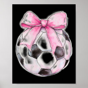 Soccer Ll Pink Coquette Bow Dainty Ribbon Girls So Poster
