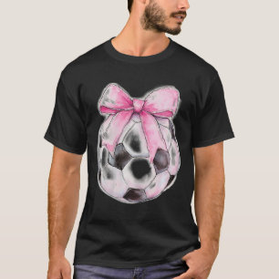 Soccer Ll Pink Coquette Bow Dainty Ribbon Girls So T-Shirt
