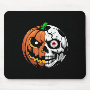 Soccer Ll Pumpkin Skull Halloween Footll Player Sp Mouse Pad