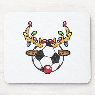 Soccer Ll Reindeer Christmas Pajama X-mas Lights S Mouse Pad