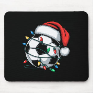 Soccer Ll Santa Hat Christmas Lights Pajamas Xmas Mouse Pad