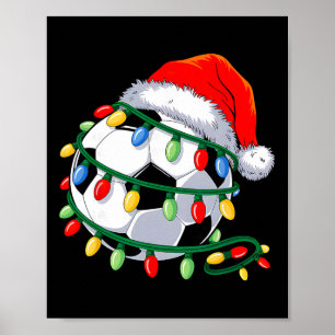 Soccer Ll Santa Hat Men Women Christmas Soccer Xma Poster