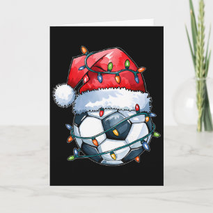 Soccer Ll Santa Hat Xmas Funny Christmas Soccer Lo Card