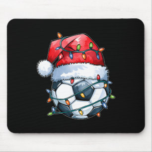 Soccer Ll Santa Hat Xmas Funny Christmas Soccer Lo Mouse Pad