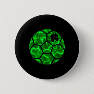 Soccer Ll Shamrock Lucky Clover Irish St Patricks 6 Cm Round Badge