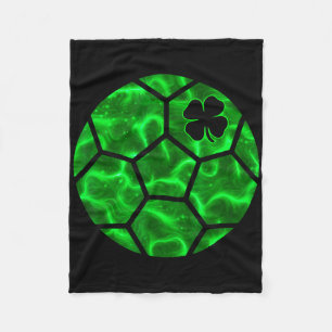 Soccer Ll Shamrock Lucky Clover Irish St Patricks Fleece Blanket