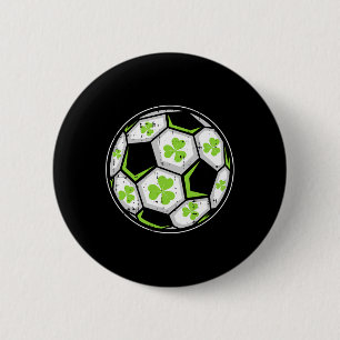Soccer Ll Shamrock St Patricks Day Clover Sport Bo 6 Cm Round Badge