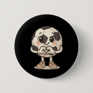 Soccer Ll With Heart Hands Love Cute Soccer Ll 6 Cm Round Badge